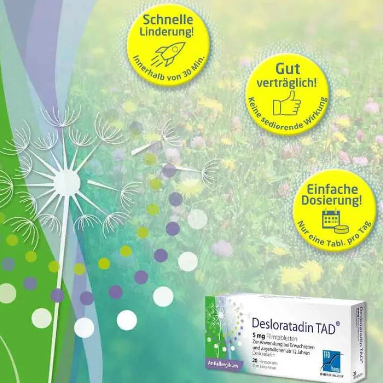 New Deslorain ® 5 mg Filmtabletten, 100 St Desloratadin|Allergie Tabletten
