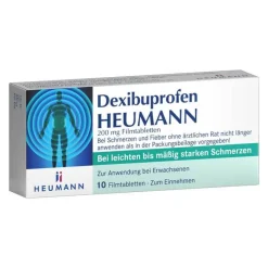 Dexibuprofen 200 mg Filmtabletten, 10 St Zahnschmerztabletten|Kopfschmerztabletten