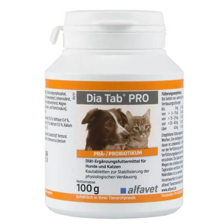 Alfavet Dia Tab Pro Kautabletten für Hunde und Katzen, 100 g