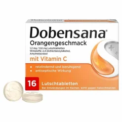 Hot Orangengeschmack 1,2 mg / 0,6 mg Lutschtabletten, 16 St Halsschmerztabletten