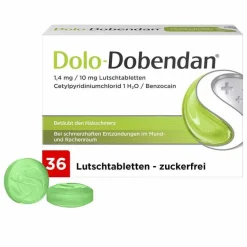 Discount Dolo-® 1,4 mg / 10 mg Lutschtabletten, 36 St Halsschmerztabletten