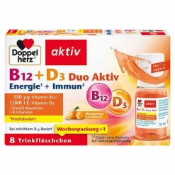 Discount B12 + D3 Duo Aktiv Trinkampullen, 8 St Vitamin D (Colecalciferol)|Vitamin B12 (Cobalamin)