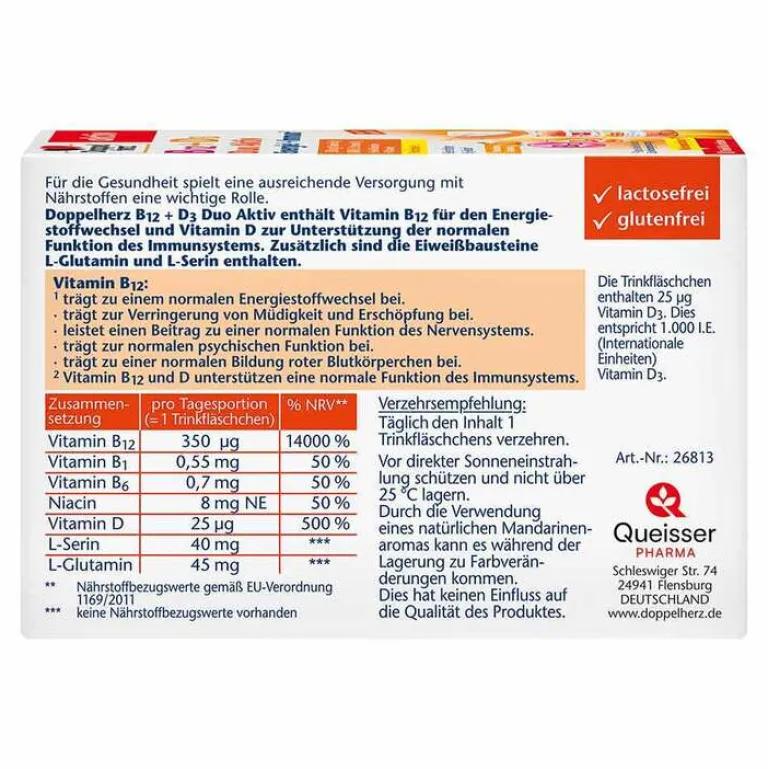 Discount B12 + D3 Duo Aktiv Trinkampullen, 8 St Vitamin D (Colecalciferol)|Vitamin B12 (Cobalamin)