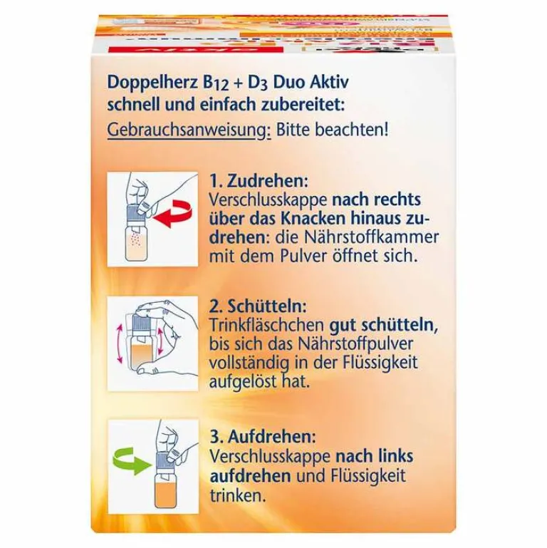 Discount B12 + D3 Duo Aktiv Trinkampullen, 8 St Vitamin D (Colecalciferol)|Vitamin B12 (Cobalamin)