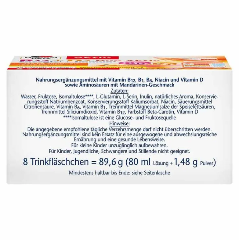 Discount B12 + D3 Duo Aktiv Trinkampullen, 8 St Vitamin D (Colecalciferol)|Vitamin B12 (Cobalamin)