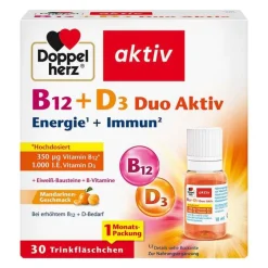 Hot B12 + D3 Duo Aktiv Trinkampullen, 30 St Vitamin D (Colecalciferol)|Vitamin B12 (Cobalamin)