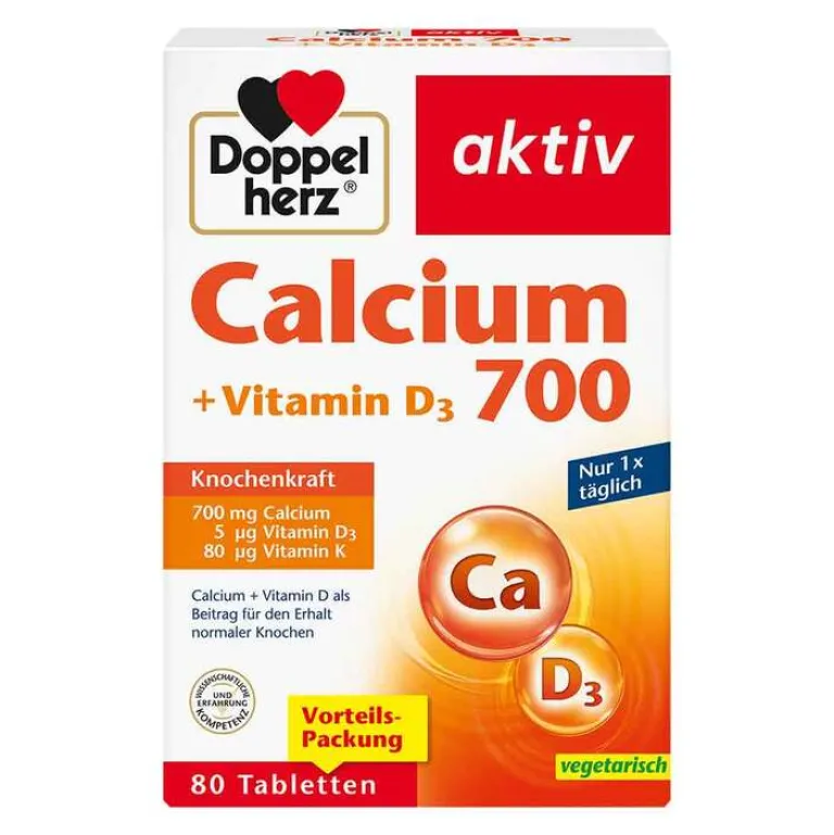 Clearance Doppelherz Calcium 700 + Vitamin D3 Tabletten, 80 St