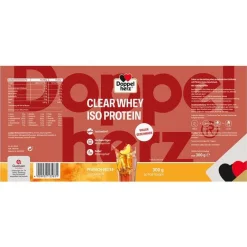 Outlet Doppelherz Clear Whey Iso Protein Pfirsich-Eistee, 300 g Eiweiß