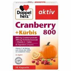Clearance Doppelherz Cranberry+Kürbis Kapseln, 30 St