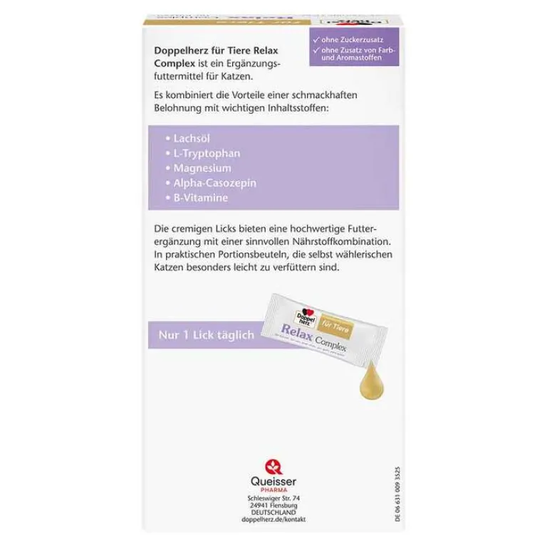 Hot Doppelherz für Tiere Relax Complex Port.Beutel für Kat., 25X10 g