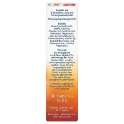 Discount Ginseng 250 + B-Vitamine + Zink Kapseln, 30 St Zink|Vitamin B Komplex