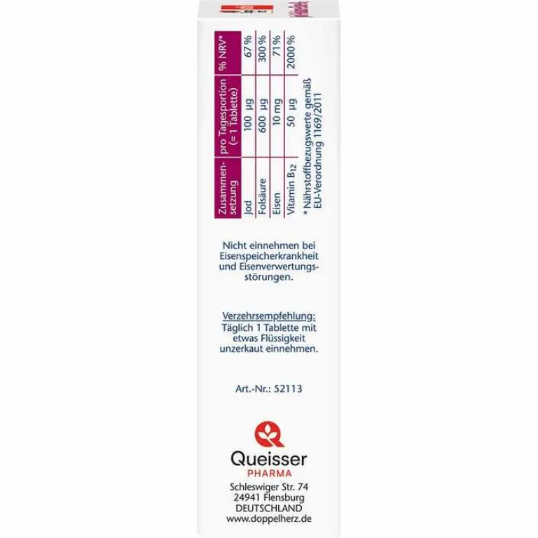 Discount Doppelherz Jod + Folsäure + Eisen + B12 Tabletten, 150 St