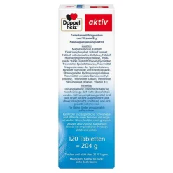 Doppelherz Magnesium 500 + B12 2-Phasen Depot Tabletten , 120 St