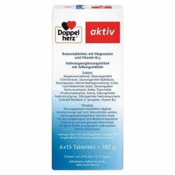 Online Doppelherz Magnesium 500 + B12 Brausetabletten, 6X15 St