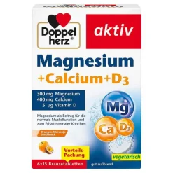 Discount Doppelherz Magnesium + Calcium + D3 Brausetabletten, 6X15 St
