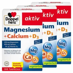 Magnesium + Calcium + D3 Tabletten, 3x100 St Vitamin D (Colecalciferol)|Magnesium
