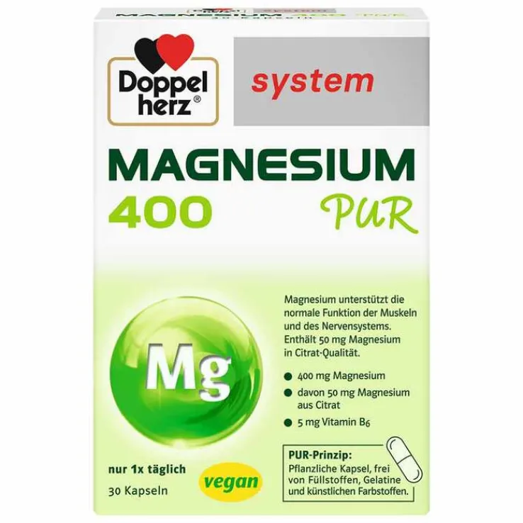 Doppelherz Magnesium 400 Pur system Kapseln, 30 St