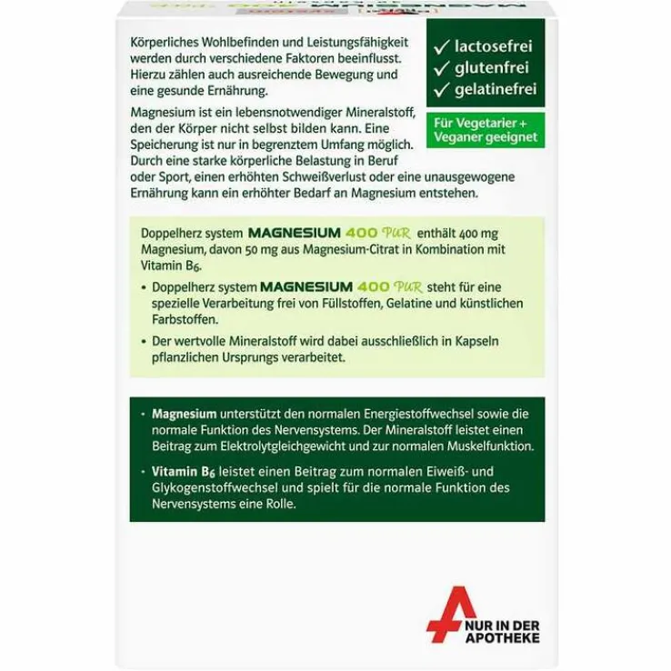 Doppelherz Magnesium 400 Pur system Kapseln, 30 St