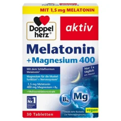 Hot Melatonin + Magnesium 400 Tabletten, 30 St Melatonin Tabletten