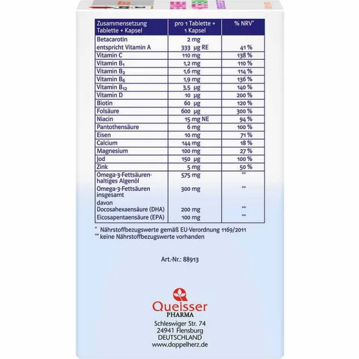 Doppelherz Schwangere + Mütter vegan system Kombipackung, 60 St