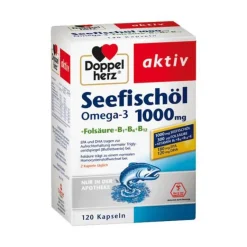 New Seefischöl Omega-3 1000 mg+Folsäure Kapseln, 120 St Omega 3 Kapseln|Homocysteinspiegel