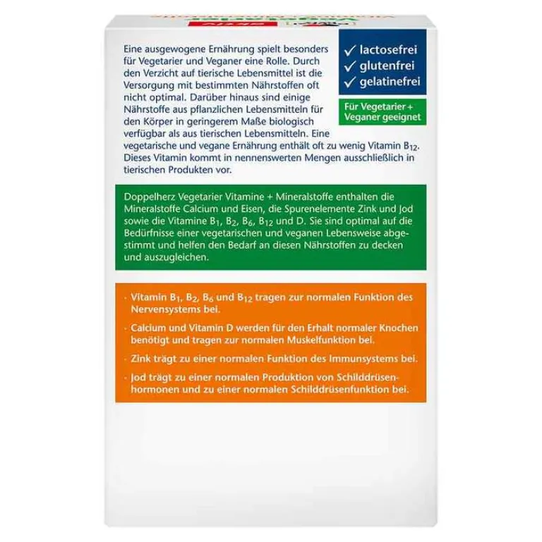 Best Doppelherz Vegetarier Vitamine + Mineralstoffe aktiv, 100 St