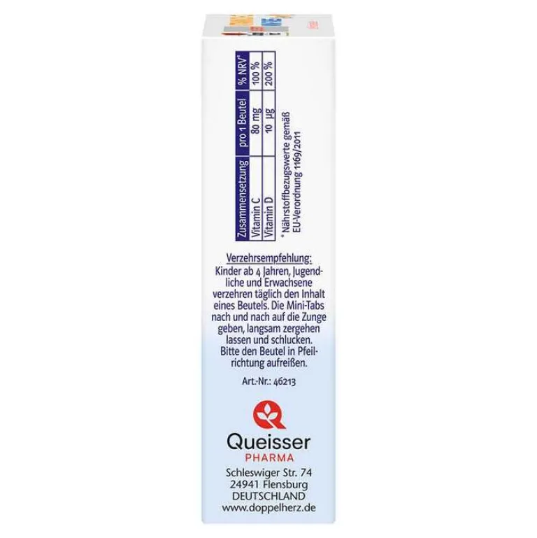 Sale Doppelherz Vitamin D + C Mini-Tabs family system, 20 St Vitamin D (Colecalciferol)|Vitamin C (Ascorbinsäure)