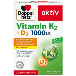 Hot Doppelherz Vitamin K2 + D3 1000 I.E. Tabletten, 30 St