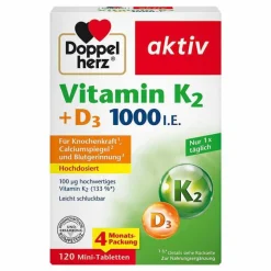Best Doppelherz Vitamin K2 + D3 1000 I.E. Tabletten, 120 St