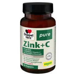 Online Doppelherz Zink + C pure Kapseln, 60 St