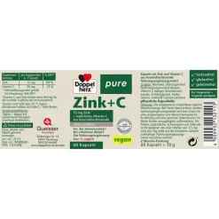 Online Doppelherz Zink + C pure Kapseln, 60 St