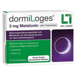 Best Dormiloges 3 mg Melatonin plus Tryptophan Filmtabletten, 60 St Aminosäuren|Melatonin Tabletten