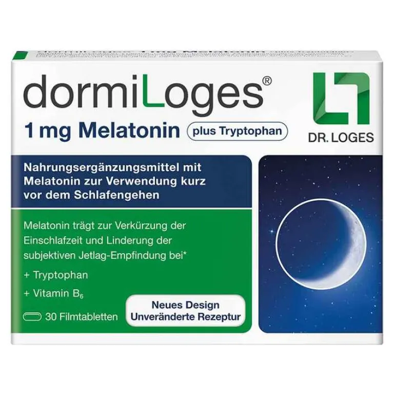 New Dr. Loges dormiLoges Melatonin plus Tryptophan Filmtabletten, 30 St