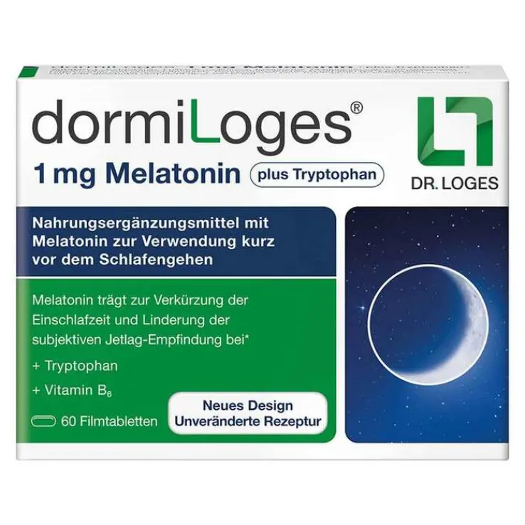 dormiLoges Melatonin plus Tryptophan Filmtabletten, 60 St