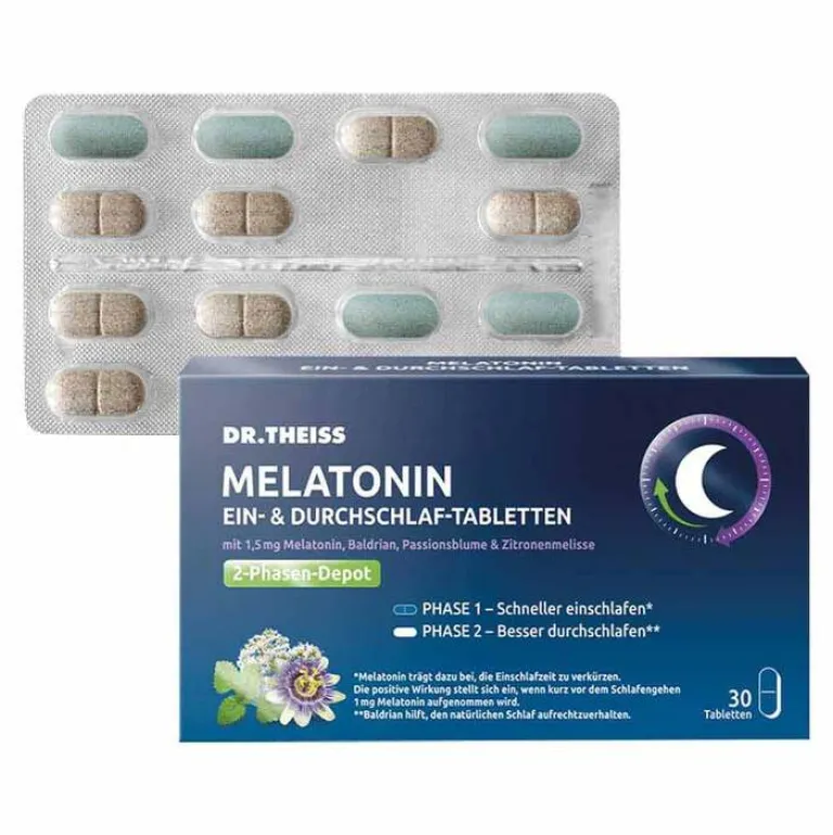 Melatonin Ein- & Durchschlaf-Tabletten, 30 St Melatonin Tabletten