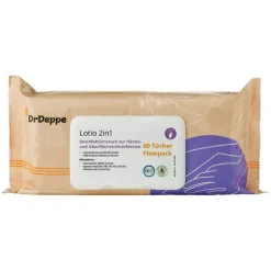 DrDeppe Lotio 2in1 Hand- und Oberflächen Desinfektion Tücher, 60 St