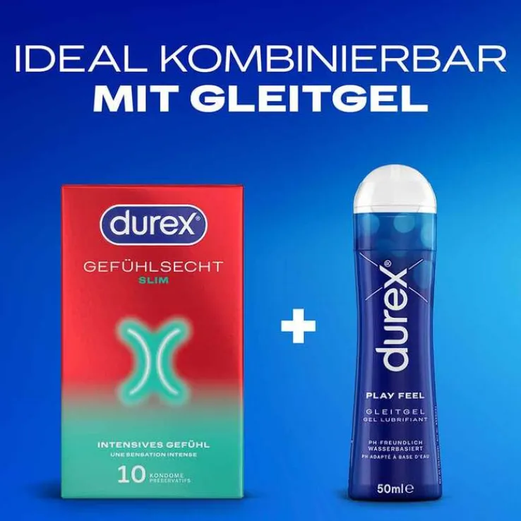 Durex Gefühlsecht Slim Kondome, 10 St