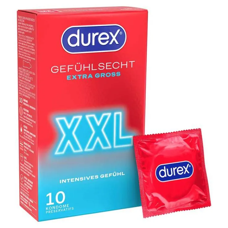 Durex Gefühlsecht XXL Kondome, 10 St