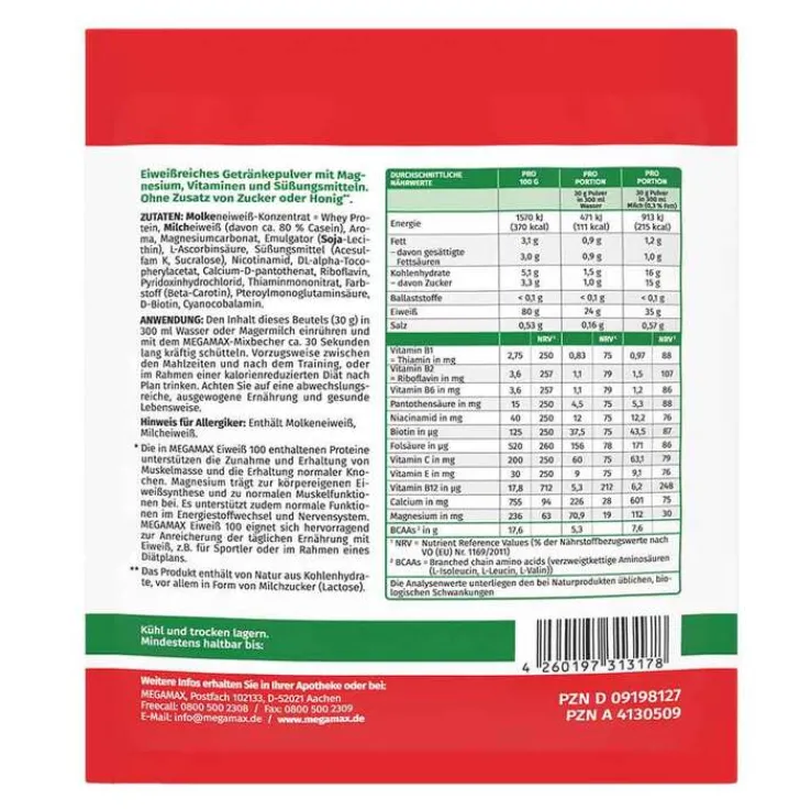 Eiweiss 100 Vanille Megamax Pulver, 30 g