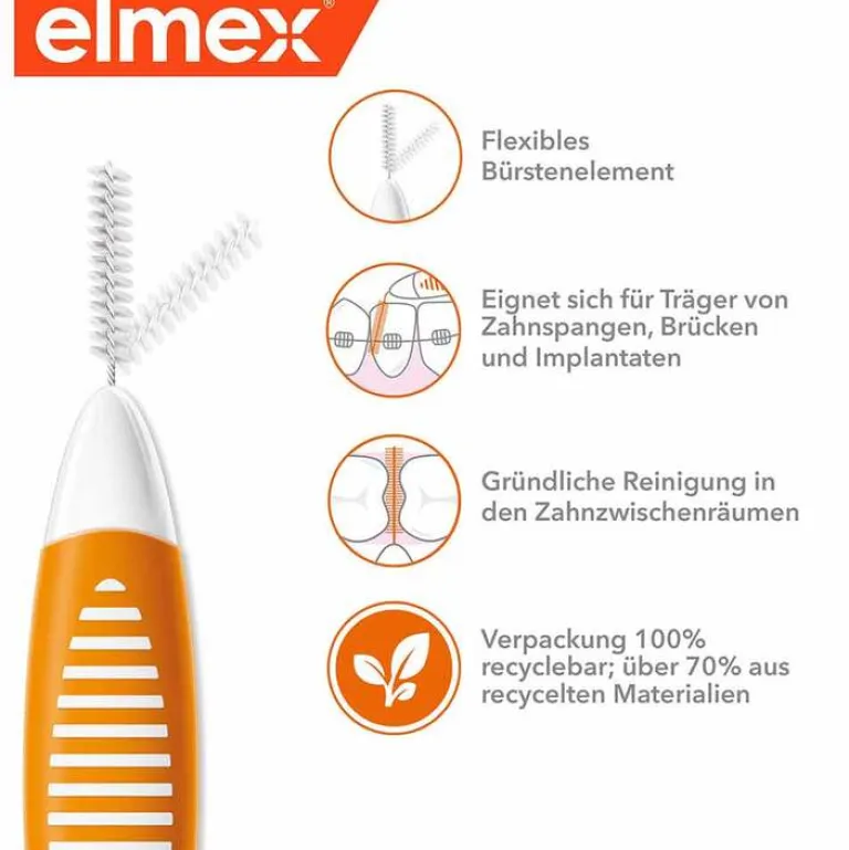 Sale Interdentalbürsten Iso Größe 1 0,45 mm orange, 8 St Zwischenraumreinigung