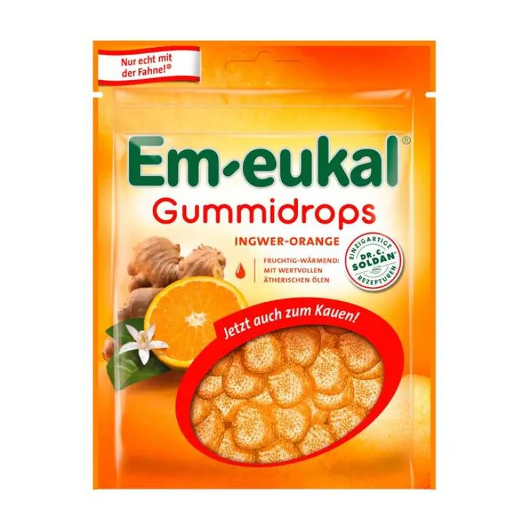 Best Em-eukal Gummidrops Ingwer-Orange zuckerhaltig, 90 g Fruchtgummi