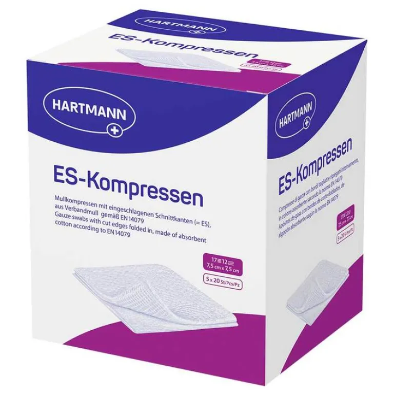 Online ES-Kompressen steril 7,5x7,5 cm Großpackung, 5X20 St
