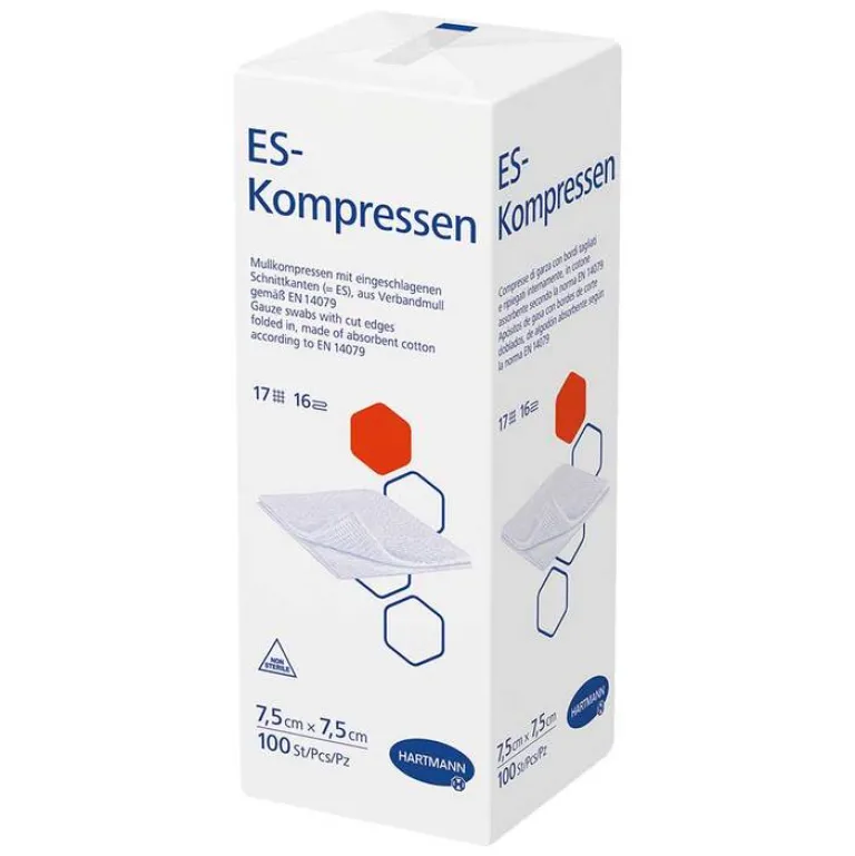 Best unsteril 7,5x7,5 cm 16fach, 100 St Sterile Kompressen