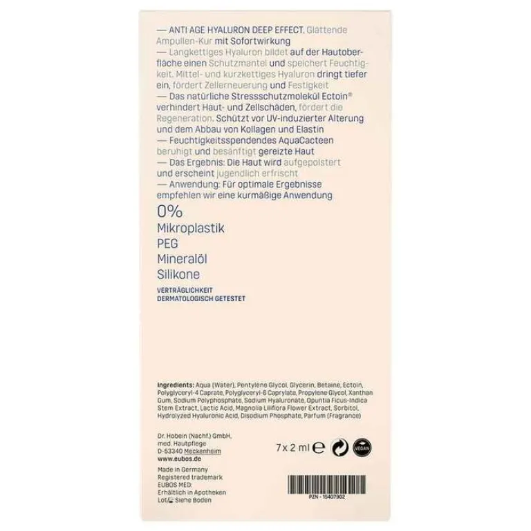 Discount Eubos Anti Age Hyaluron Deep Effect Ampullen, 7X2 ml