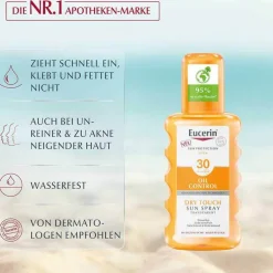Eucerin Sun Oil Control Body transparent Spray LSF 30, 200 ml