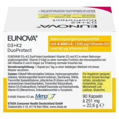 New Eunova Duoprotect D3 + K2 4000 I.E. / 80 µg Kapseln, 90 St