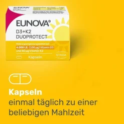 Discount Eunova Duoprotect D3 + K2 4000 I.E. / 80 µg Kapseln , 2X90 St