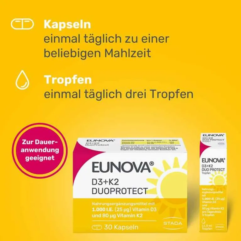 Clearance Eunova Duoprotect D3 + K2 1000 I.E. / 50 µg Tropfen, 11.5 ml