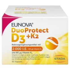 Eunova Duoprotect D3 + K2 2000 I.E. / 80 µg Kapseln, 90 St