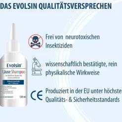 Evolsin Läuseshampoo mit Läusekamm, 120 ml
